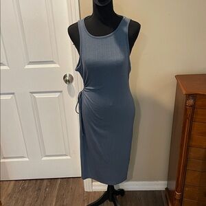Planet Gold Blue Midi Dress